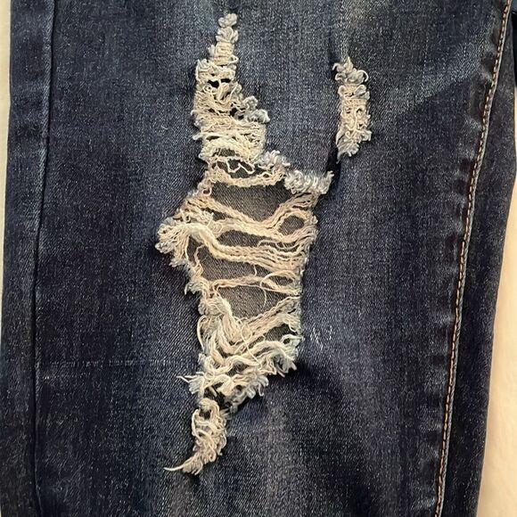 YMI Distressed Denim Jogger Blue Jeans Womens Size Small Pull-On - Picture 10 of 12